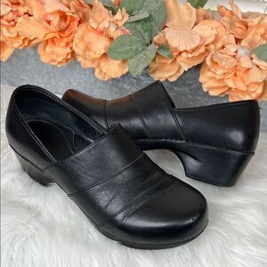 Dansko Tenley Leather Clogs Black Size 41